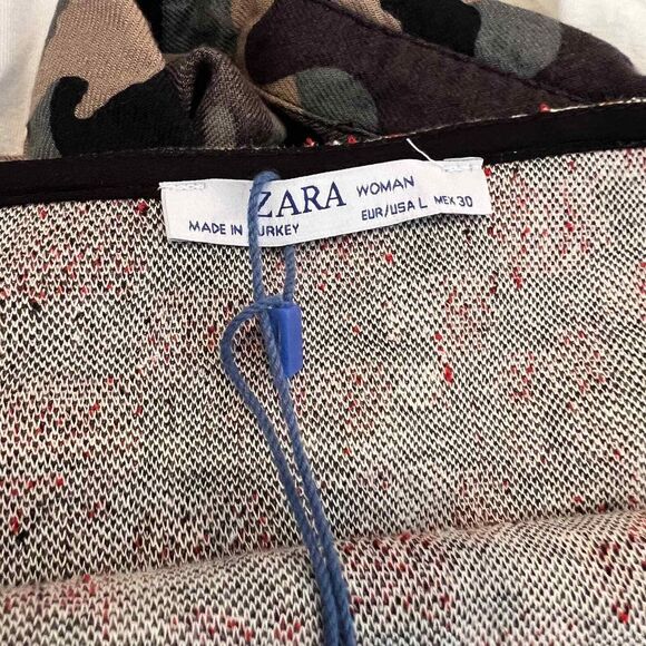 Zara Cream top women texture sleeveless black lace blouse size L bohemian boho - Picture 3 of 15